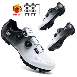 Professional Ultralight Cycling Shoes Men Self-Locking SPD Racing Road Bike Shoes Bicycle Sneakers Outdoor MTB Flat Cleat Shoes 240417