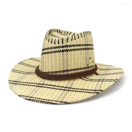 Berets Cotton Panama Cowboy Hat Women Men Summer Sun Jazz Caps Beach Cap Outdoor Wide Brim Western Hats For