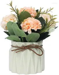 Decorative Flowers Fake Hydrangeas With Pot Hisow Mini Hydrangea Artificial Plant In Ceramic Vase For Office Desktop Decorations