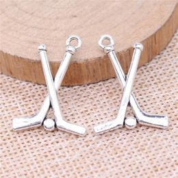 Charms Couple Pendants Hockey Jewelry Making Supplies 26x19mm 10pcs