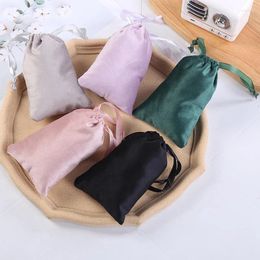 Shopping Bags 50pcs/lot 8x10cm Protect Jewellery Wrapping Velvet Gift Drawstring Pouches Storage Pouch Ribbon Flannel