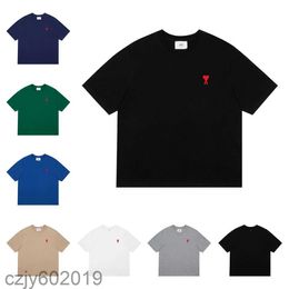 New Mini Love Embroidered T-shirt Summer Mens and Womens Loose Casual Pure Cotton Short sleeved T-shirt Designer T-shirt