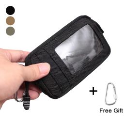 Accessories Tactical Card Package Wallet Money Key Waist Bag Nylon with Free Carabiner Camping Hiking Hunting Outdoor Waterproof Belt Pouch