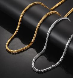 6mm Men039s Gold Necklace Stainless Steel 4mm Silver Chain Simple Design Fashion Show For Hip Hop Jewelry7421764
