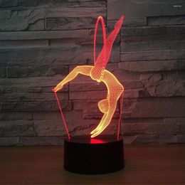 Night Lights Creative Gifts Gymnastic 3d Colourful Discoloration Led Stereo Light Illusion Atmosphere Table Lamp 1396