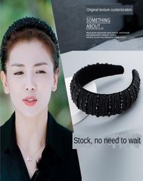 Dear Inn Liu Tao hair band za sponge wide edge headband handmade crystal headwear7355887