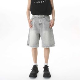 Mtlclothes Mens | Summer Loose Wide Leg Mid High Waist Denim Shorts 5