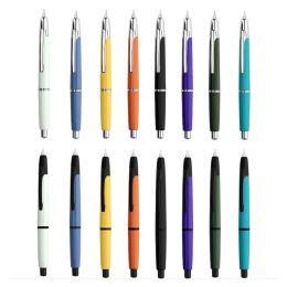 Pens MAJOHN A2 Press Fountain Pen Retractable EF Nib 0.4mm Resin Ink Pen Converter For Writing Christmas Gift pens blue black clip