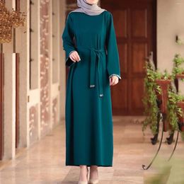 Ethnic Clothing Abaya Matching Muslim Set Ramadan Drawstring Abayas For Women Dubai Turkey Inner Hijab Dress African Islam