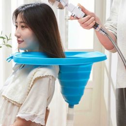 Bathtubs Portable Hair Shampoo Basin Retractable Hair Washing Sink with Strap and Removable Drain Tube for Pregnant Elderly Children