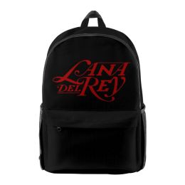 Backpacks Lana Del Rey Backpack Black Daypack Casual Traval Bag Hiphop Style Zip Pack Harajuku Schoolbag Men Women Zip Rucksack