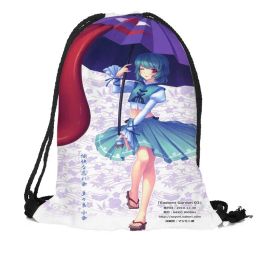 Backpacks Custom Touhou Project Printed Drawstring Backpack Silk Soft Bag Large Sapacity More Size Custom You Image