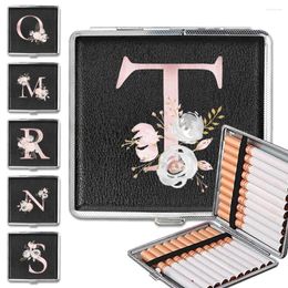 Storage Bottles 1Pcs Organizer Cigarette Case Fashion Protable Box To Hold 20 Cigarettes Initial Name Pink Flower 26 Letters Pattern