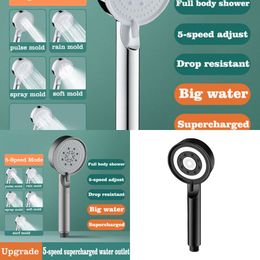 New New High Pressure Shower Head 5 Modes Adjustable Showerheads With Hose Water Saving Rainfall Spray Nozzle Bathroom Accessories