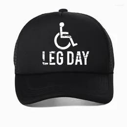 Ball Caps Leg Day Graphic Novelty Sarcastic Funny Baseball Cap Fashion Casual Sun Shade Hat Summer Mesh Breathable Snapback Hats