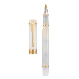 Pens Upgraded Version Jinhao 100 Mini Resin White Fountain Pen Golden Clip EF/F/M/Bent Nib with Converter Office Writing Gift Ink Pen