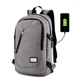 Backpack AIWITHPM USB Charging Computer Laptop School Bag Pack Adult Student Business Waterproof Travel
