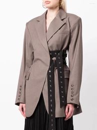 Women's Jackets Unique Coat Qualitty Luxury Blazer With Sashes Spring And Autumn Fashionable Style Slim Jacket