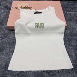 Summer Designer Womens Vest Women Tank Sling Fashion Colourful Letter Water Diamond Black Waist Exposed Tank Top Young Girl Sports Tight Womens Camis Miui Top 477