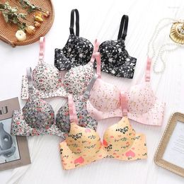 Bras Breathable Underwear For Women AB Cup Bra Wireless Gathered Comfort V Brassiere Push Up Seamleass Bralette Thin Lingerie