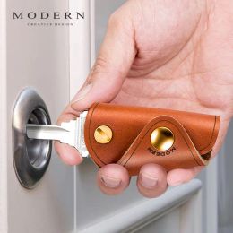 Wallets Modern Brand 100% Genuine Leather Key Organizer DIY Keychain EDC Mini Pocket Car Keyholder