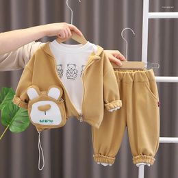 Clothing Sets Kids Baby Boy Boutique Clothes 2024 Spring Solid Colour Hooded Jackets T-shirts Pants Toddler Boys Outfits Children's