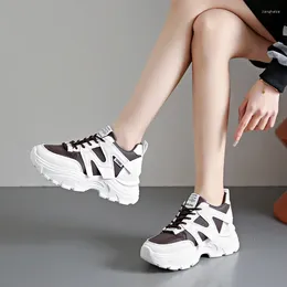 Casual Shoes 2024 Spring And Autumn Fashionable Comfortable Wear-resistant Thick-soled Height-increasing Versatile Leather Sneakers