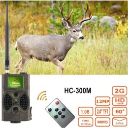 Cameras 2G GSM MMS SMTP SMS Trail Camera Cellular Wildlife Wireless 16MP Hunting Cameras HC300M 1080P Night Vision Photo Trap Tracking