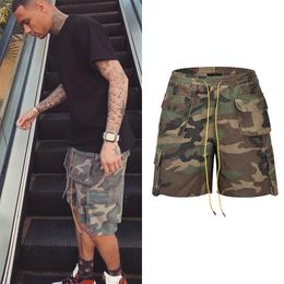 Vintage Camouflage Cargo Shorts Mens Three-dimensional Tailoring Pocket Army Short Hip Hop Streetwear All-match Casual Short 240416