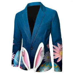 Men's Suits 2024 Mens Long Sleeve Lapel Button Suit Jacket Large Size Fun Print Pocket Business Slim Blazer