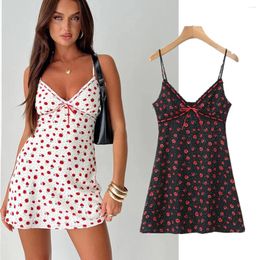 Casual Dresses Maxdutti Rose Floral Print Strapless Sexy Mini Dress Girls Fashion Summer Ins Blogger Lace Patchwork Women