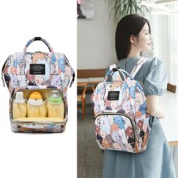 Bags Mummy Bag Diaper Organiser Baby Bottle Storage Insulation Cartoon Cute Mommy Backpack Travel Large Capacity Backpack Hanging Bag