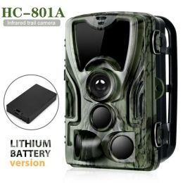 Cameras Hc801a Hunting Trail Camera 5000mah Lithium Battery Wild Cameras 16mp 1080p Ip65 Photo Trap 0.3s Trigger Wildlife Camera 8