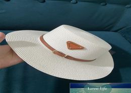 Flat Straw Hat Women039s KoreanStyle Trendy Summer Beach Sun Protection Sun Hat Top Hats Letter Woven Bucket Hats1988976