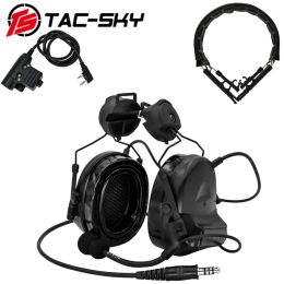 Accessories TACSKY Military Comtac 2 Shooting Headset Hunting Airsoft Tactical Headset Hearing Protection Silicone Earmuffs with U94 PTT