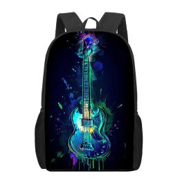 Bags Art Guitar Music Classical Printed Backpack Women Men Backpacks Children Shoulder School Bag Teenager Girls Boys Casual Rucksack