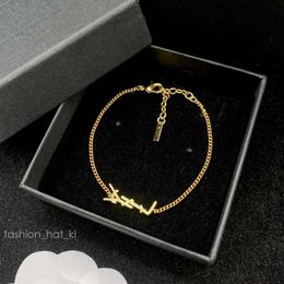 Original Designer Jewelry Set Pendant Choke Necklace Bracelet Earrings Brooch Elegant Gold Engrave Chain Fashion Summer Girls Women Jewelry Ysl Necklace 376
