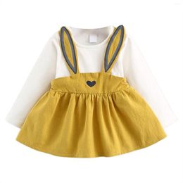 Girl Dresses Infant Autumn Kids Suit Toddler Cute Dress Years Baby Old Bandage Girls Ribbon