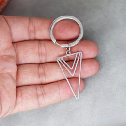 Keychains Nedar Stainless Steel Fashion Triangle Key Chain For Women Men Dainty Geometric V-Shaped Keychain Aesthetic Jewellery Gift Keyring