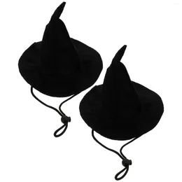 Dog Apparel 2 Pcs Pet Pointed Hat Pography Props Prom Decor Costume Poodle Caps Polyester Halloween Witch