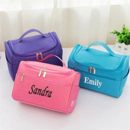 Cases Personalized Simple Cosmetic Bag LargeCapacity Travel Toiletry Bag Customized Embroidered Storage Portable Cosmetic Bag