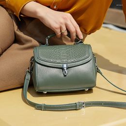 Shoulder Bags Genuine Leather Hundred Small Square Bag Crossbody Handbag Head Layer Cowhide Single Trend Women's Fashion Lock