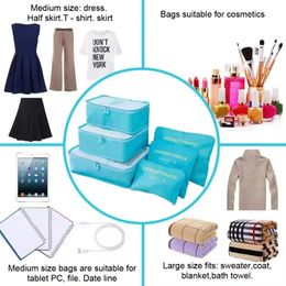 6 -PC -Reisebeutel Set für Kleidung ordentlich ordentlicher Organizer Garderobe Koffer Beutel Unisex Multifunktion Packing Cube Bag Travel Kit