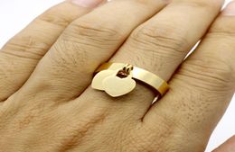 stainless Steel 18K gold plated heart ring famous Brand jewerly ring love cuff ring for woman man couple gift3209731