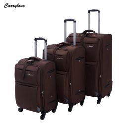 Sets Carrylove 20"24"28" Inch Soft Waterproof Trolley Suitcase Set Rolling Luggage Bag 3 Pieces