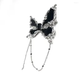 Brooches Crystal Butterfly For Women Luxury Zircon Rhinestone Water Drop Tassel Lapel Pins Party Corsage Jewellery