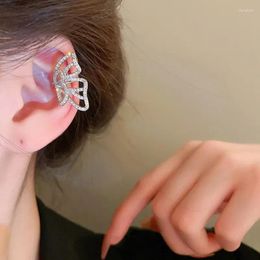 Backs Earrings 2024 Bling Butterfly Clip For Women Aesthetic Cartilage Ear Cuff Fake-piercing Full CZ Trendy Jewellery