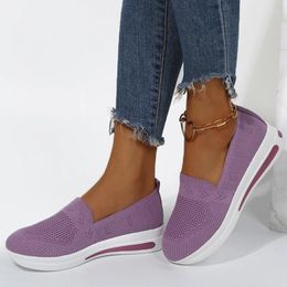 Casual Shoes Women Sneakers 2024 Slip On Platform Solid Color For Plus Size Mesh Tennis Female Ladies Vulcanize