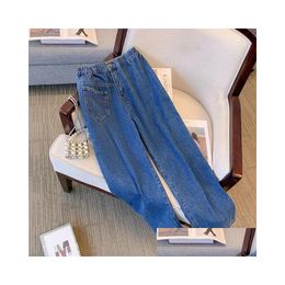 Womens Plus Size Pants New 2023 Autumn Winter Jeans For Women Large Loose Cott Blue Lg 3Xl 4Xl 5Xl 6Xl 7Xl Q2C4 Drop Delivery Apparel Otwx5