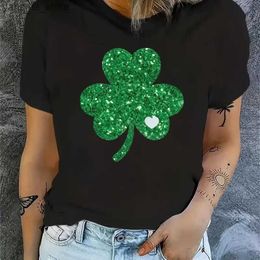 Women's T-Shirt Plus Size St. Patricks Day Graphic Print T-Shirt Casual Crew Neck Short Slve Top For Spring Summer Womens Plus Size Clothi Y240420